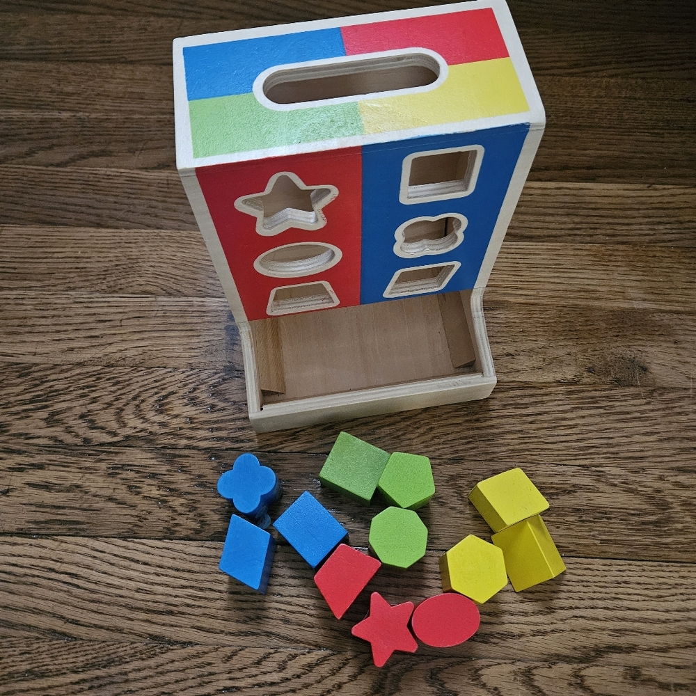 Melissa & Doug Colorful Shape Sorting Cube + 50pc Deluxe Wooden 1-inch Blocks - Picture 2 of 4